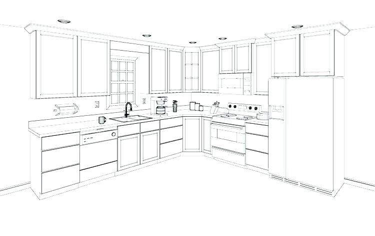 750x471 drawing cabinets furniture for free download - Kitchen Drawing Free
