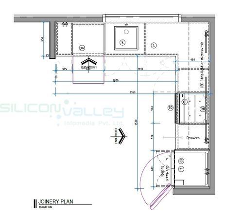 500x450 joinery detailing kitchen drawing - Kitchen Drawings