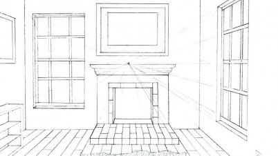 402x226 Kitchen Perspective Drawing - Kitchen Drawings