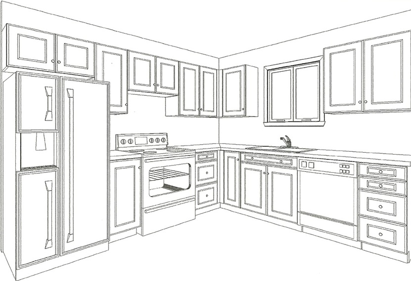 831x569 Plan Your Kitchen With Drawings From Canadiana Kitchens - Kitchen Drawings