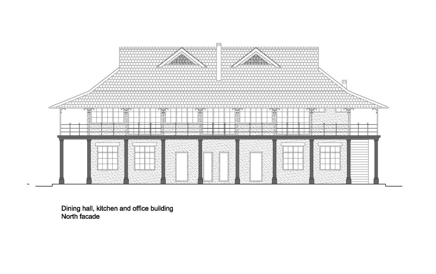 1390x874 Dining Hall And Kitchen - Kitchen Drawings