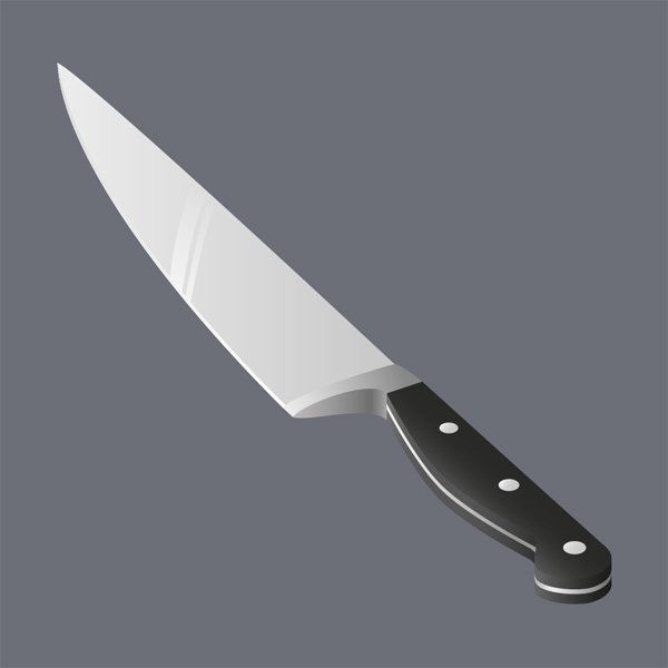 600x600 How To Create A Realistic Chef's Knife In Illustrator - Kitchen Knife Drawing