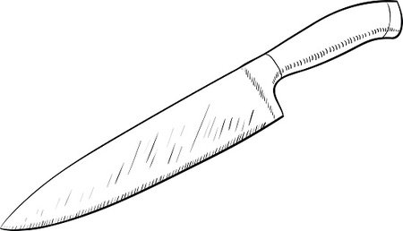 450x258 Kitchen Line Art Stock Vectors - Kitchen Knife Drawing