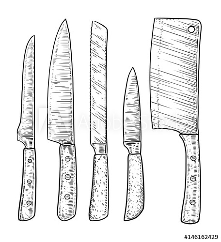 Kitchen Knife Drawing At PaintingValley.com | Explore Collection Of ...