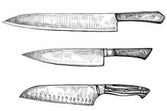 236x158 Chef's Knife Tattoo Chef - Kitchen Knife Drawing