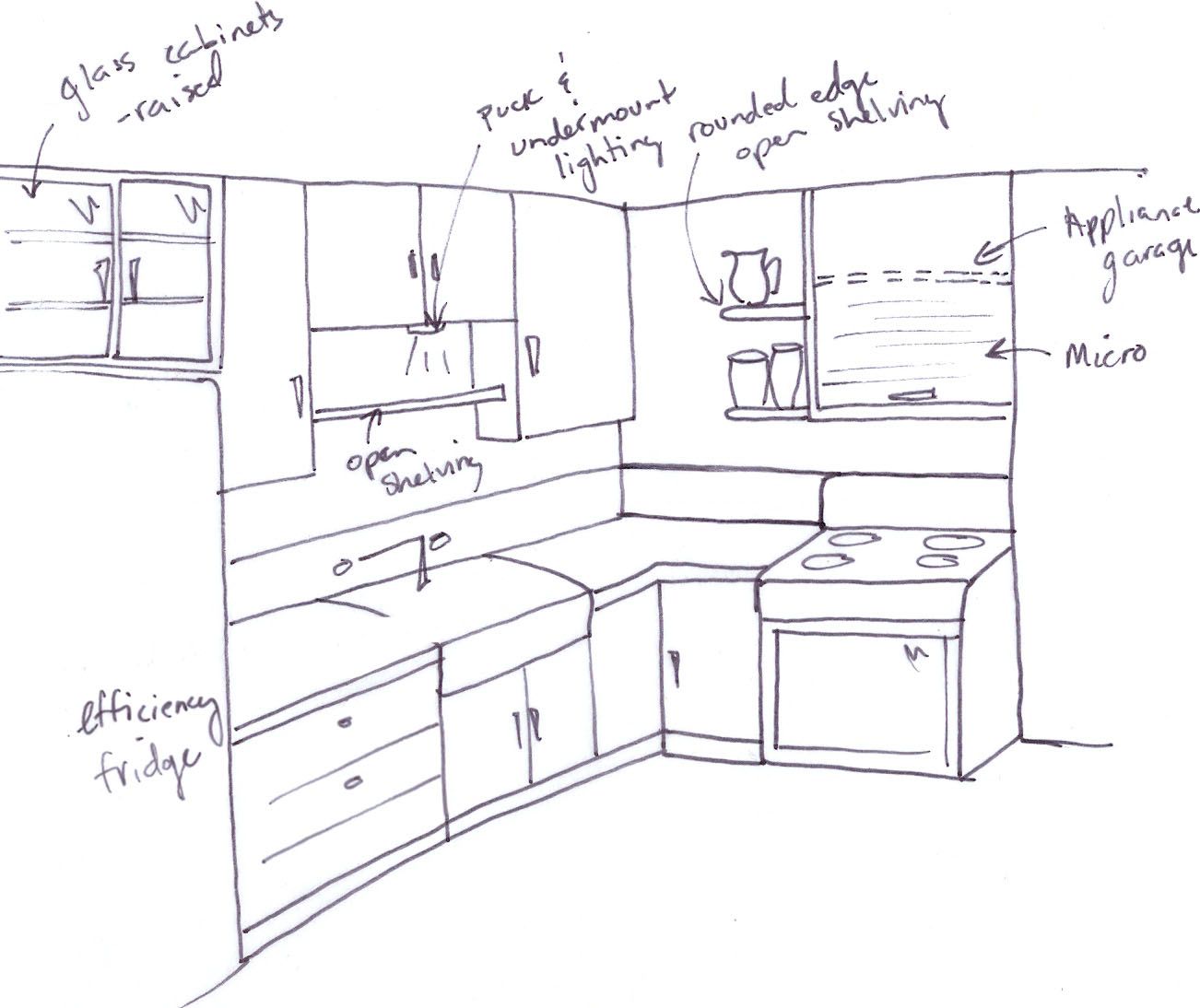 1302x1094 Concept Layout Rough Sketch - Kitchen Layout Drawing