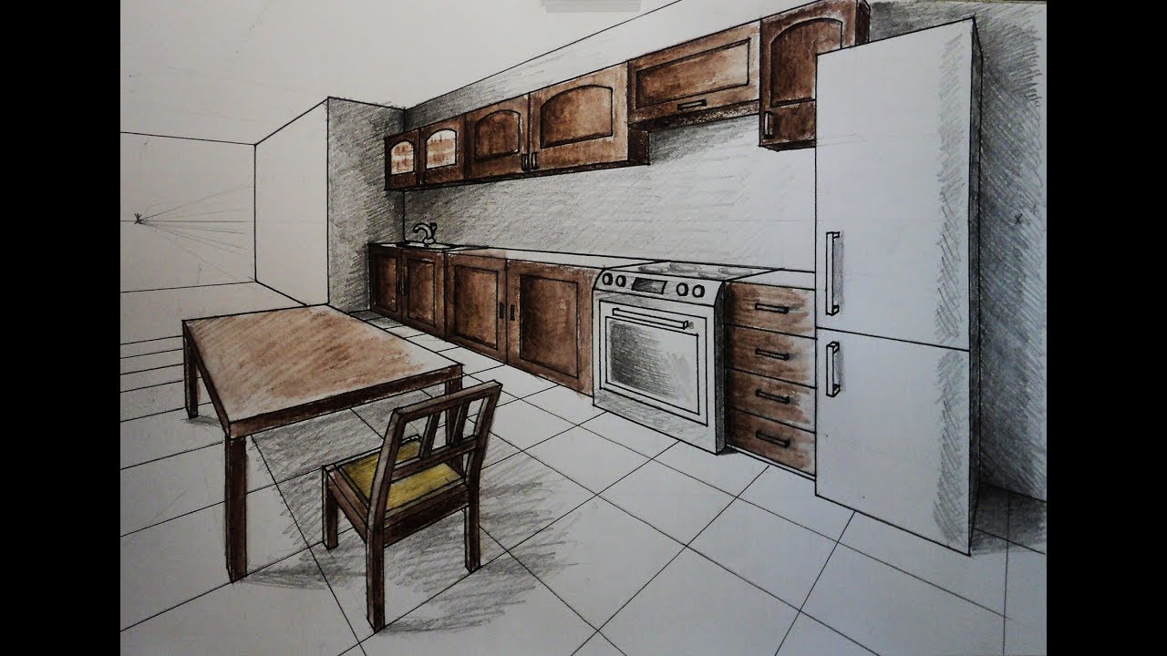 Kitchen Perspective Drawing at Explore collection