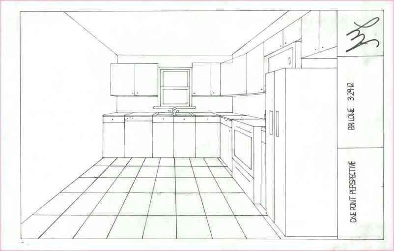 802x512 kitchen point perspective point perspective drawing - Kitchen Perspective Drawing