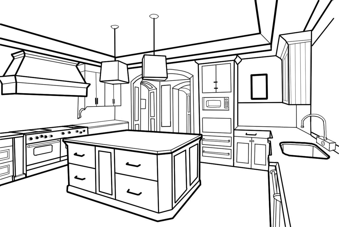 1293x864 Sharoon The Raccoon Animation Kitchen Perspective Drawing - Kitchen Perspective Drawing