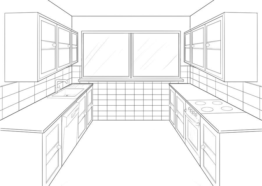 900x641 Someone Please Tell Me If This Perspective Looks Right Or If I - Kitchen Perspective Drawing