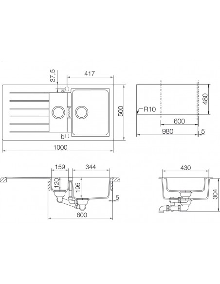452x584 Schock Cristalite Kitchen Sinkwaste Bowl Colours - Kitchen Sink Drawing