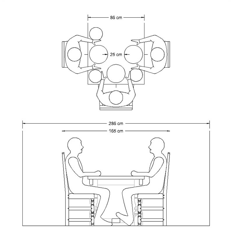 800x827 A Guide To Choosing The Ideal Dining Table Width - Kitchen Table Drawing