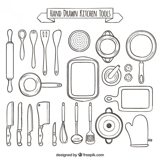 Kitchen Tools Drawing at PaintingValley.com | Explore collection of