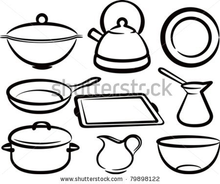 450x376 cooking utensils drawing - Kitchen Utensils Drawing