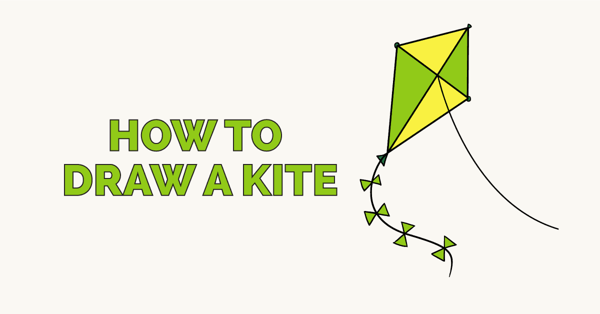 1200x628 how to draw a kite - Kite Drawing