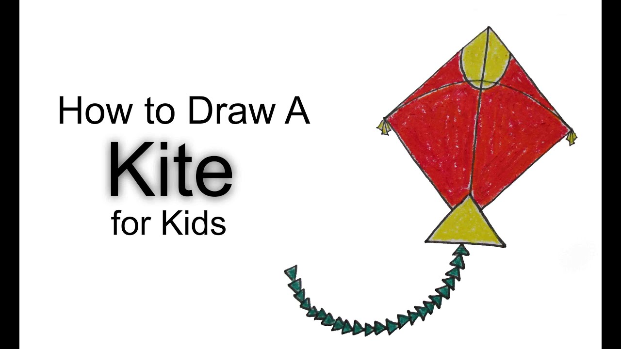 1280x720 how to draw a kite for kids - Kite Drawing