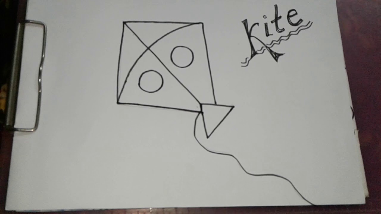1280x720 how to draw a kite for kids - Kite Drawing