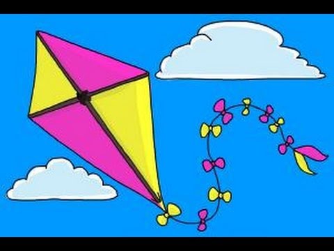 480x360 how to draw a kite - Kite Drawing