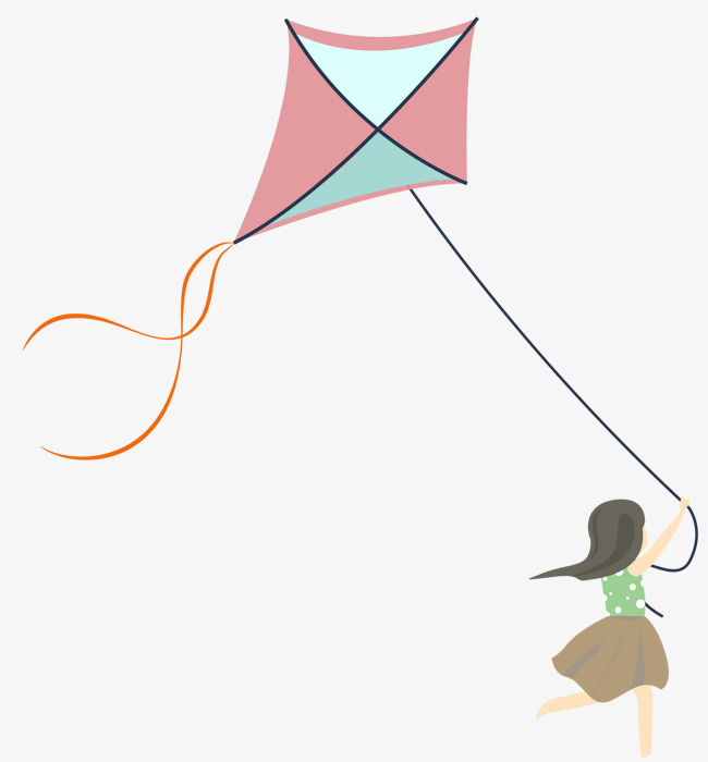 650x700 kite flying child, fly a kite, cartoon hand drawing, children png - Kite Drawing