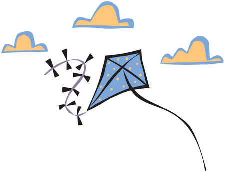 450x343 Stock Illustration - Kite Flying Drawing