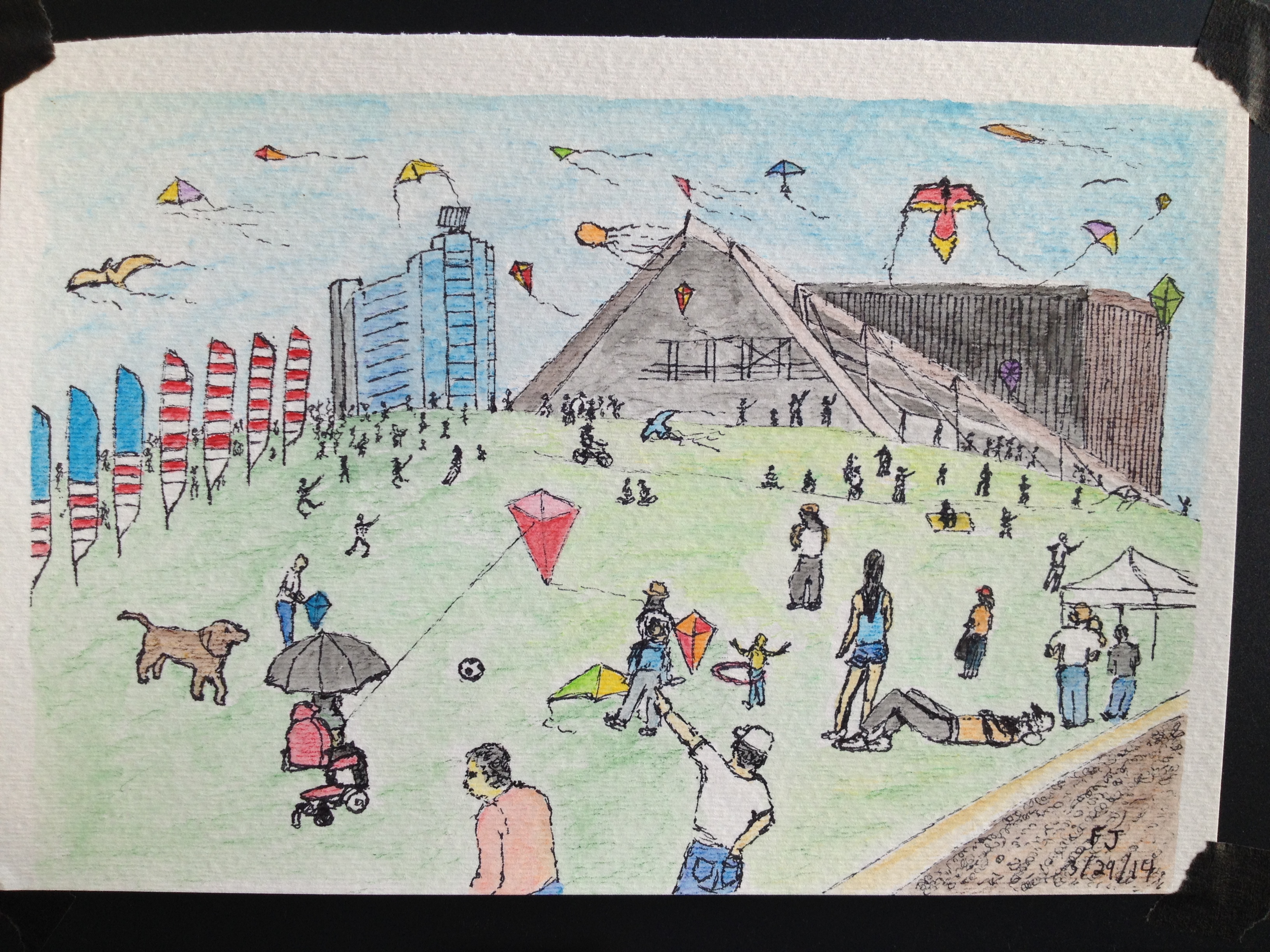 3264x2448 kite flying physician artist - Kite Flying Drawing