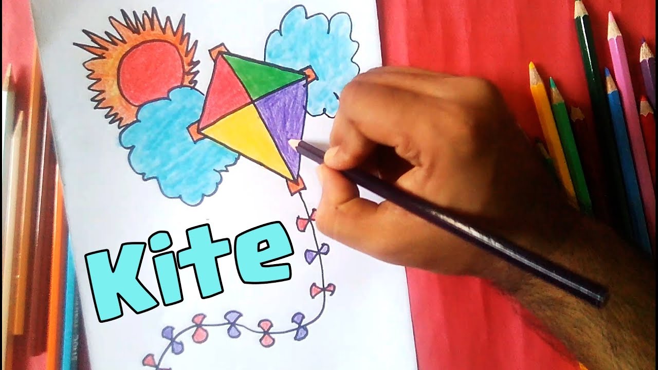 1280x720 How To Draw A Kite Easy Drawing - Kite Images For Drawing