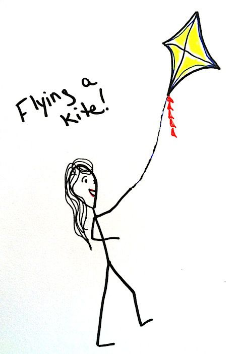 472x701 stickman drawing challenge day flying a kite plus a surprise - Kite Images For Drawing