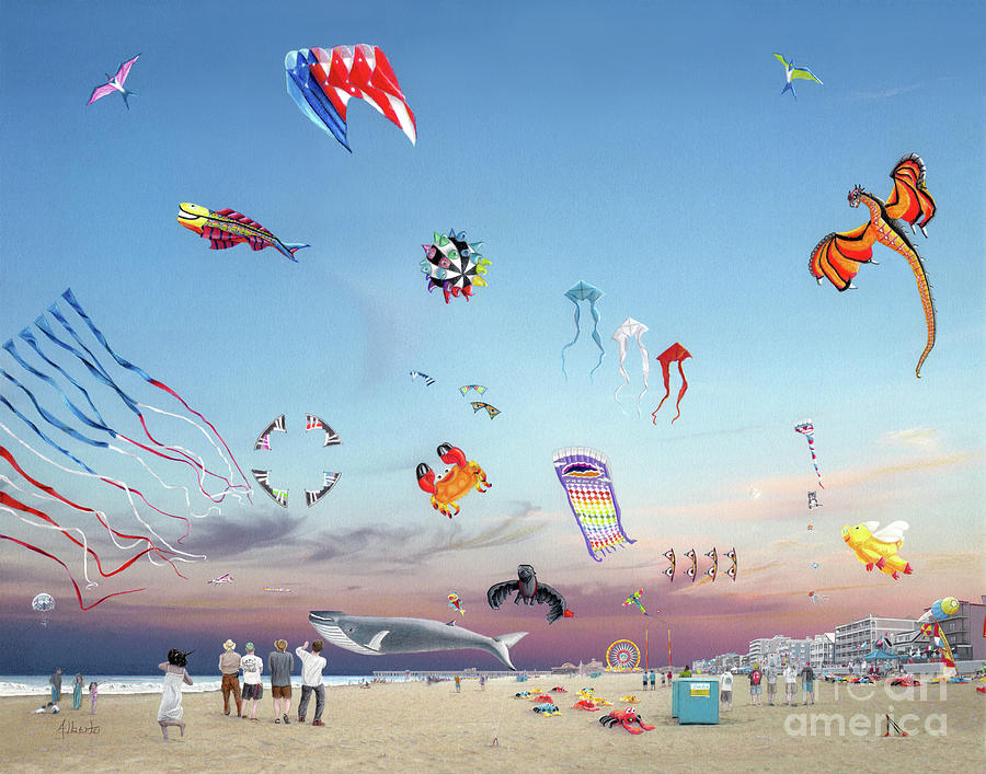900x707 The Kite Festival Ocean City Md Drawing - Kite Images For Drawing