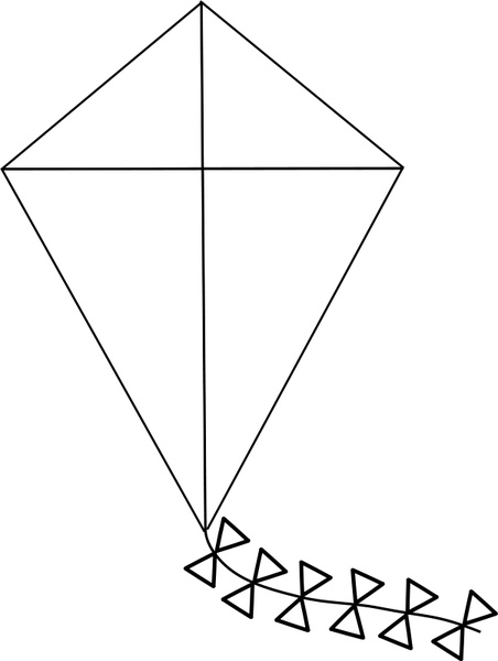 452x600 Kite Line Art Free Vector In Open Office Drawing - Kite Line Drawing