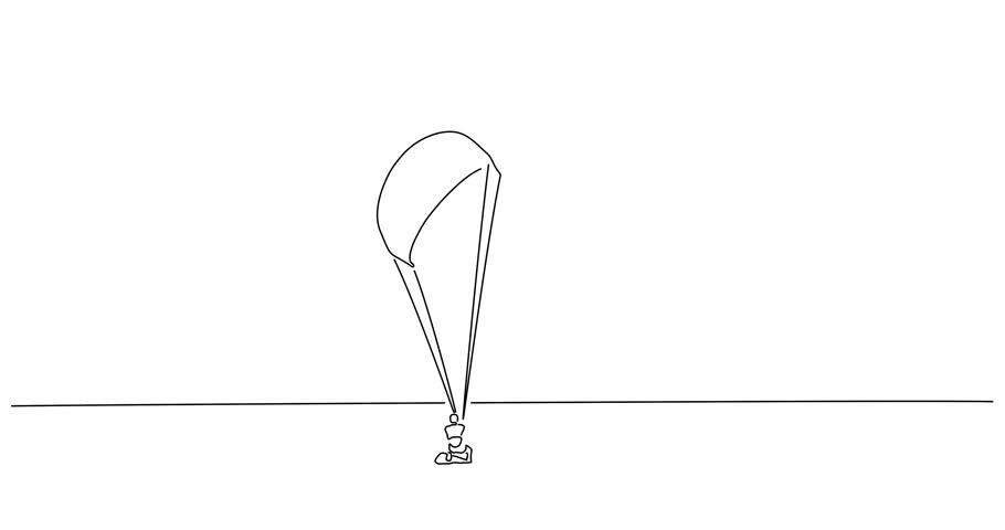 910x480 Kite Surfer Line Drawing, Vector Stock Footage Video - Kite Line Drawing