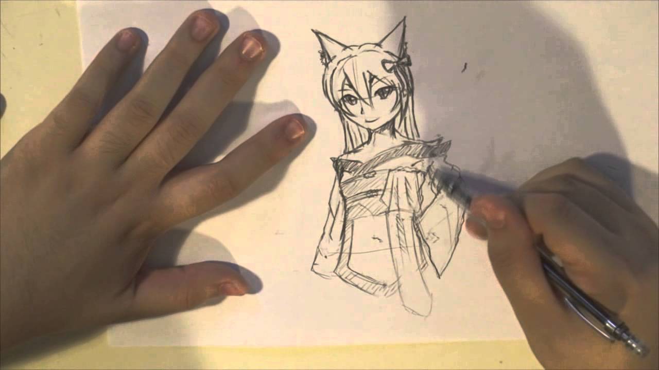 1280x720 manga kitsune drawing - Kitsune Drawing
