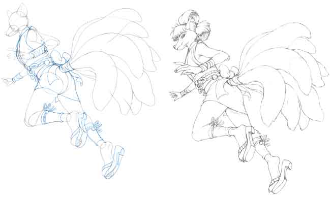 655x390 mythical creatures how to draw a kitsune, the nine tailed fox - Kitsune Drawing