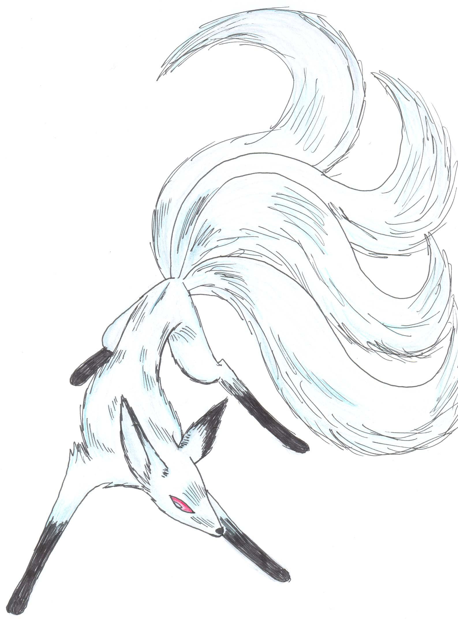 1587x2169 silver kitsune - Kitsune Drawing