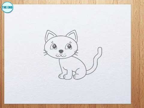 480x360 How To Draw A Kitten - Kitten Cartoon Drawing