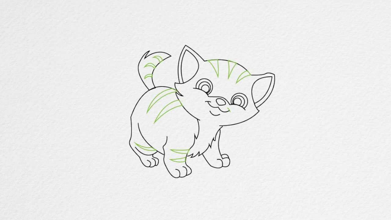1280x720 How To Draw A Kitten Step - Kitten Drawing