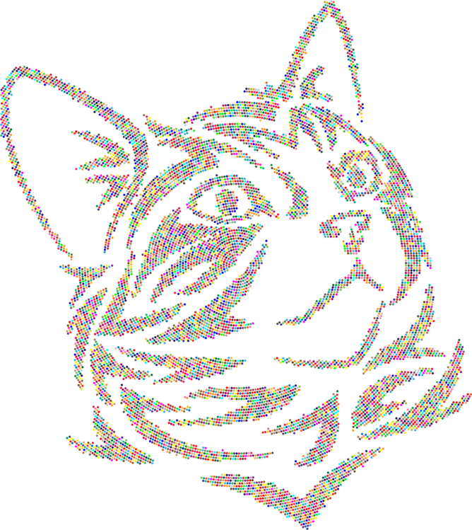 668x749 Cat Kitten Drawing Embroidery Crochet Cc0 - Kitten Drawing