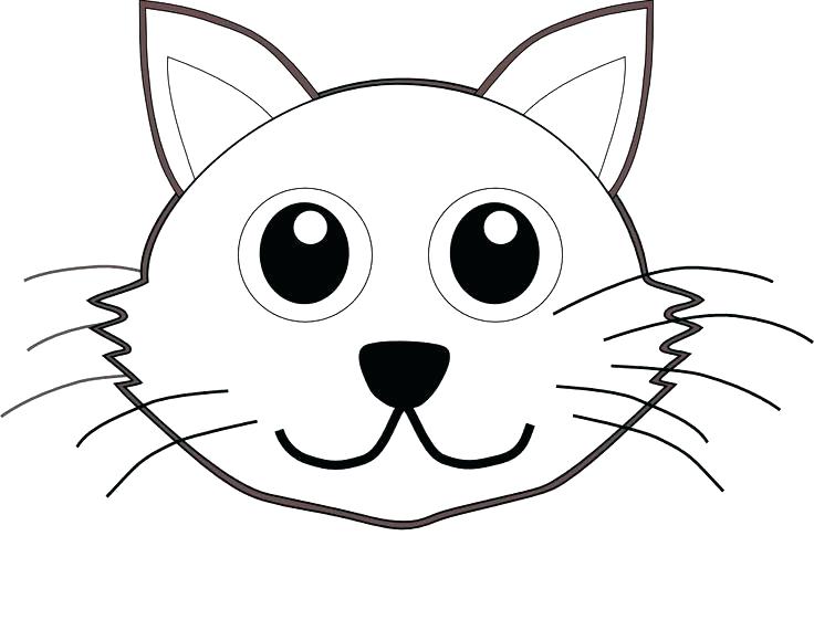 736x580 Cute Kitten Drawing Cartoon Kitten Cat Face Drawing Free How - Kitten Face Drawing