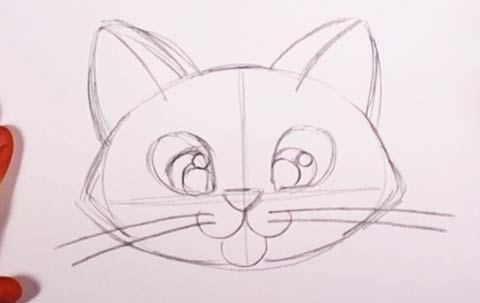480x303 Cute Kitten Drawing Lesson - Kitten Face Drawing