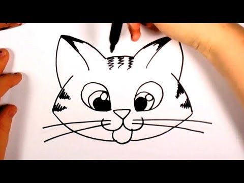 480x360 How To Draw A Cute Kitten Face - Kitten Face Drawing