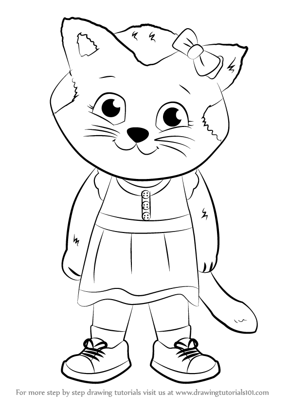596x843 Learn How To Draw Katerina Kittycat From Daniel Tiger - Kitty Cat Drawing