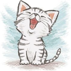 236x236 love the kitty glee! drawing paintbrush cats - Kitty Cat Drawing
