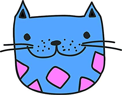 425x334 Cute Simple Silly Kitty Cat Cartoon Drawing Art Vinyl - Kitty Cat Drawing