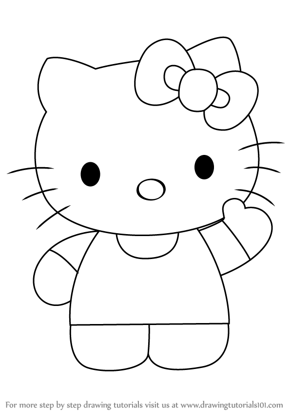 597x843 How To Draw Hello Kitty - Kitty Drawing