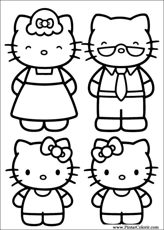 567x794 Drawings To Paint Colour Hello Kitty - Kitty Drawing