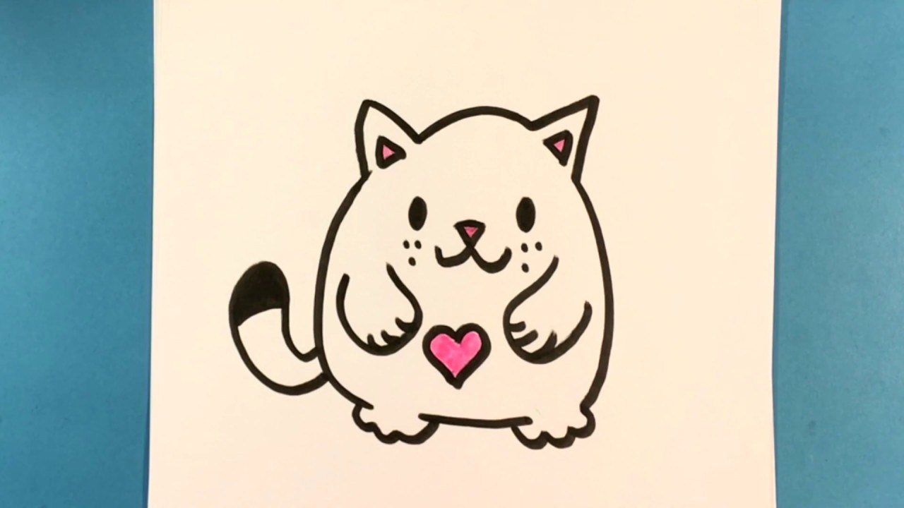 1280x720 How To Draw A Kitty Cat How To Draw Easy Things Easy For Kids - Kitty Drawing Easy