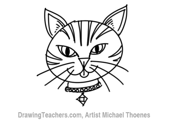 550x384 How To Draw A Cartoon Cat Face - Kitty Face Drawing
