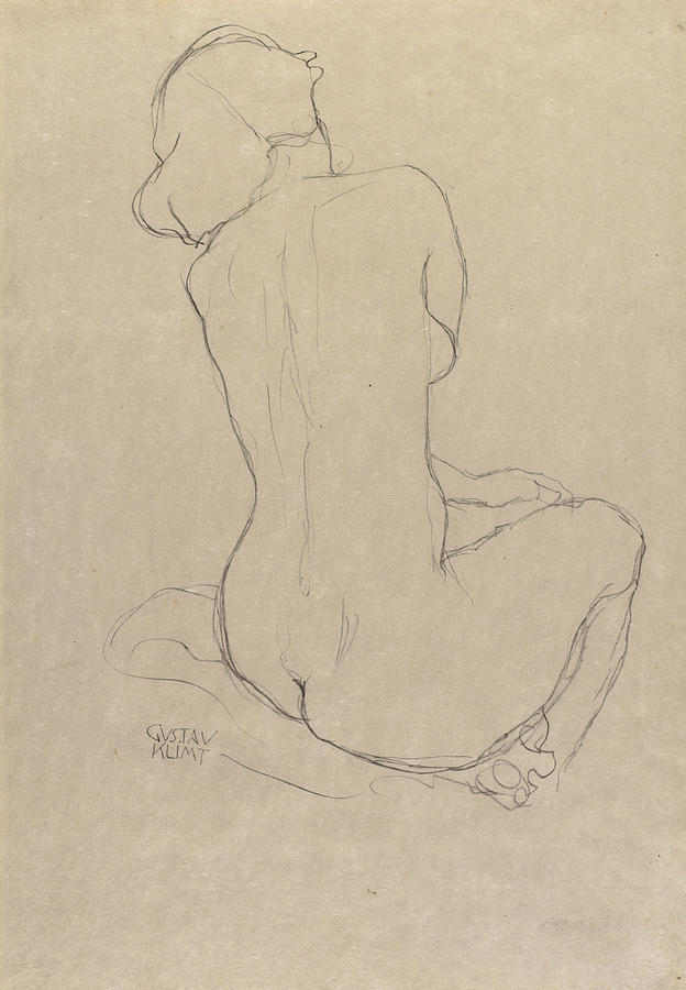 624x900 Study For The Virgin Drawing - Klimt Drawings