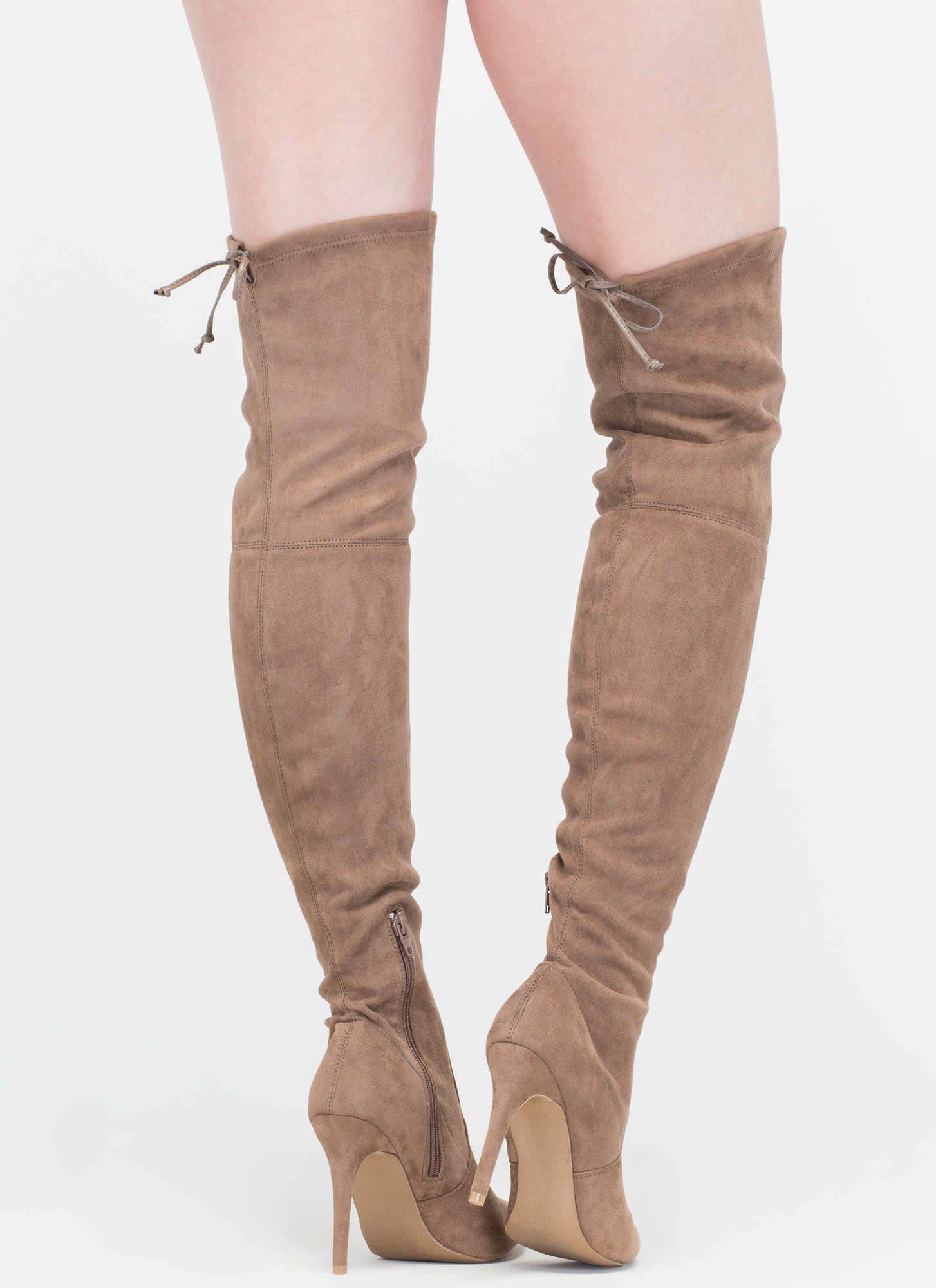 1454x2000 Lucky Draw Faux Suede Thigh High Boots - Knee High Boots Drawing