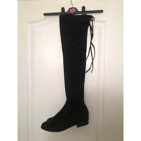 480x480 New Look Size Thigh High Suede Boots With Draw String Tie - Knee High Boots Drawing