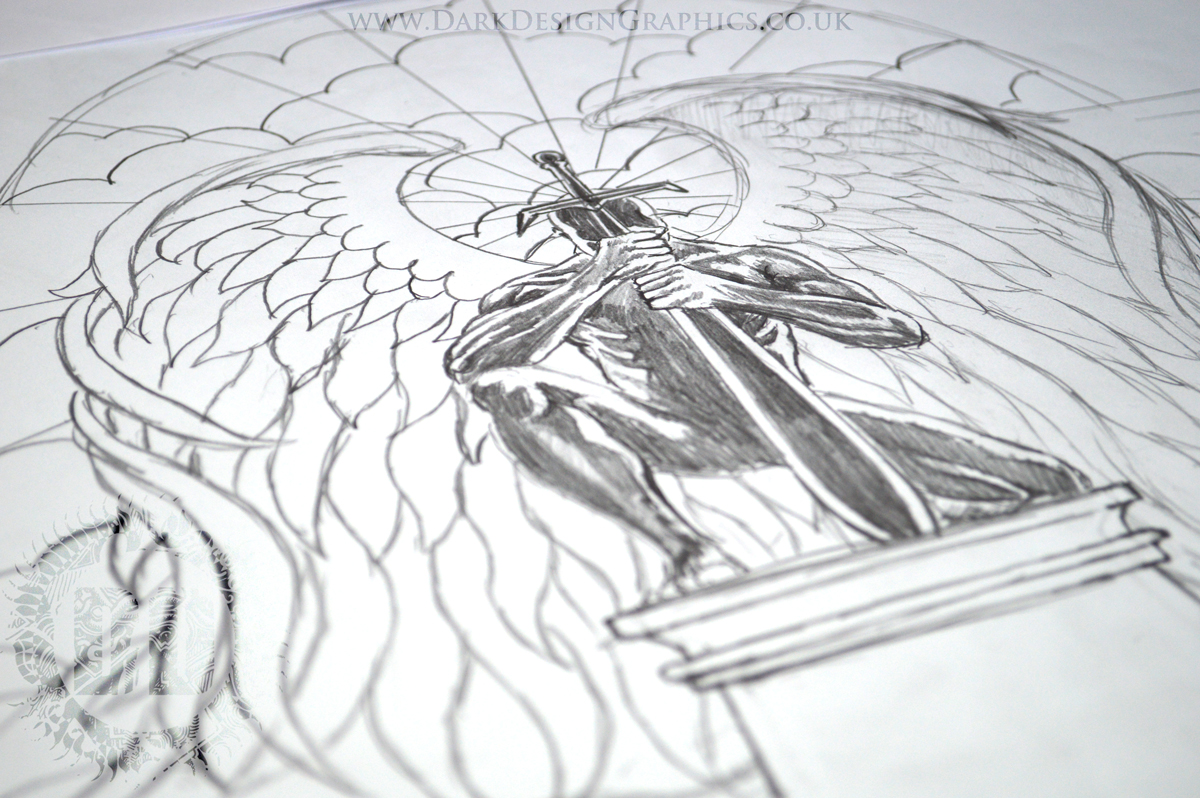 1200x798 Guardian Angel Tattoo Design - Kneeling Angel Drawing